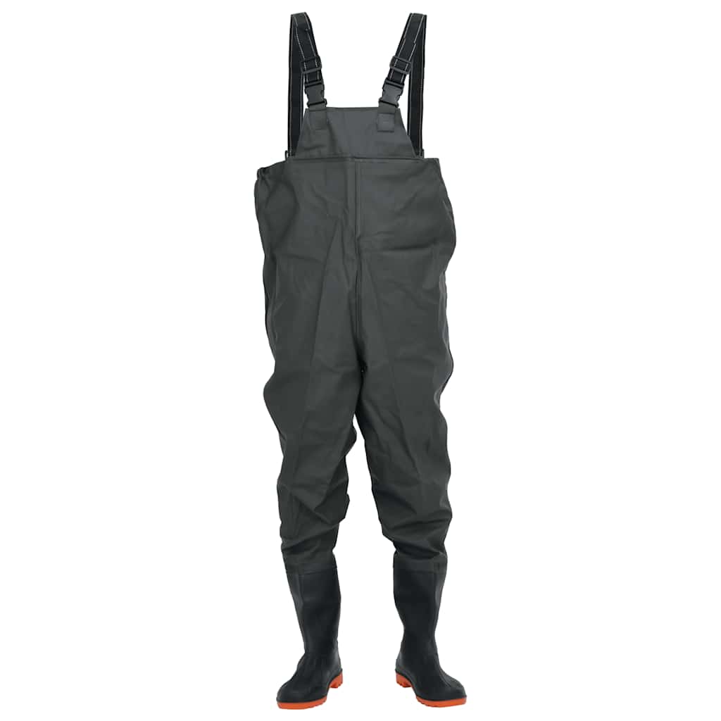 Chest Waders with Boots Dark Green Size 39