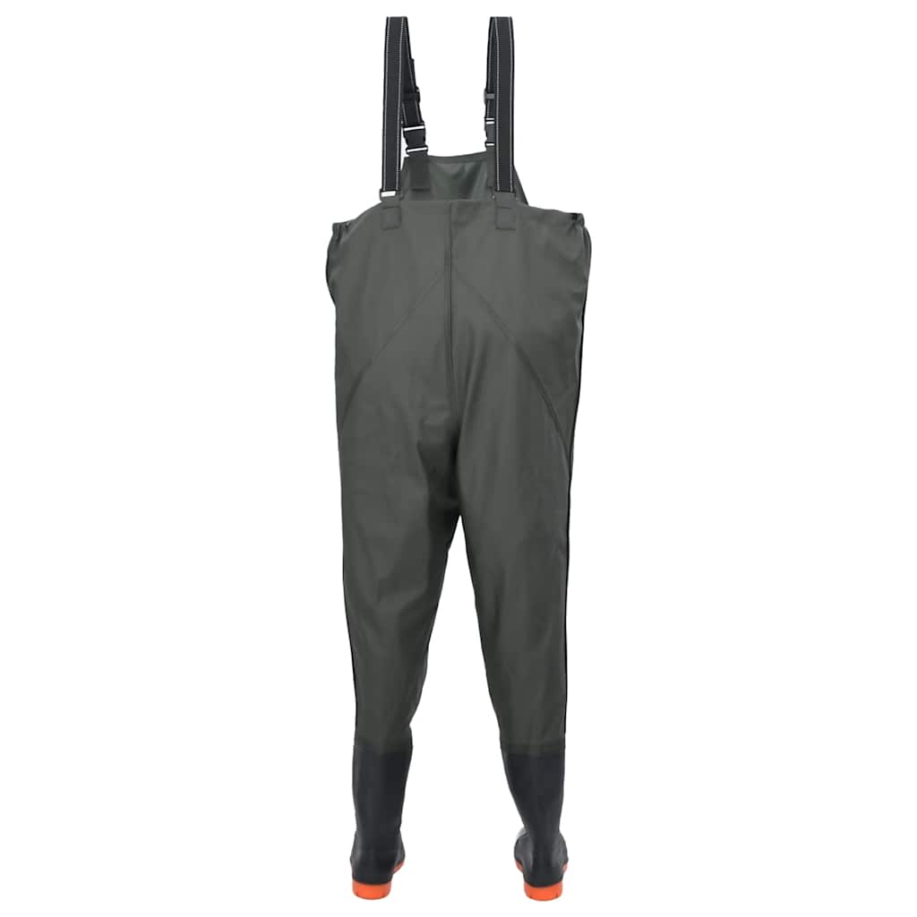 Chest Waders with Boots Dark Green Size 39