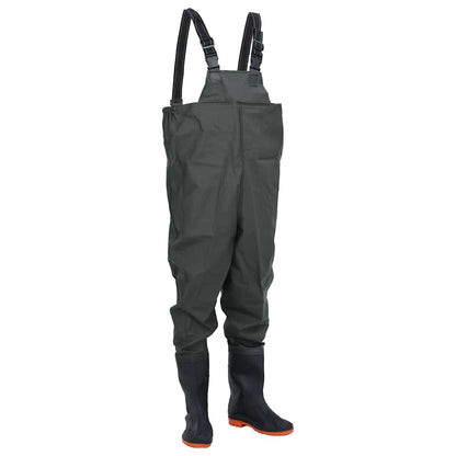 Chest Waders with Boots Dark Green Size 42