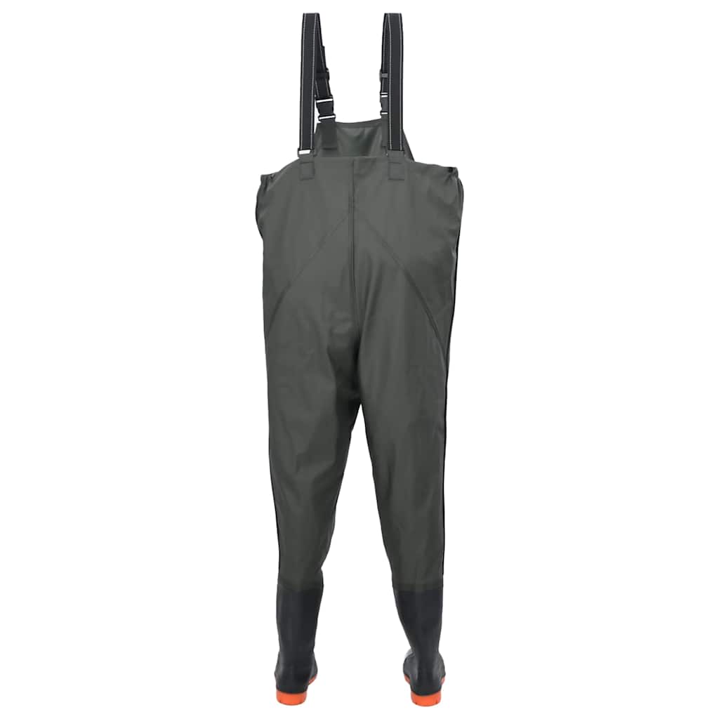 Chest Waders with Boots Dark Green Size 43