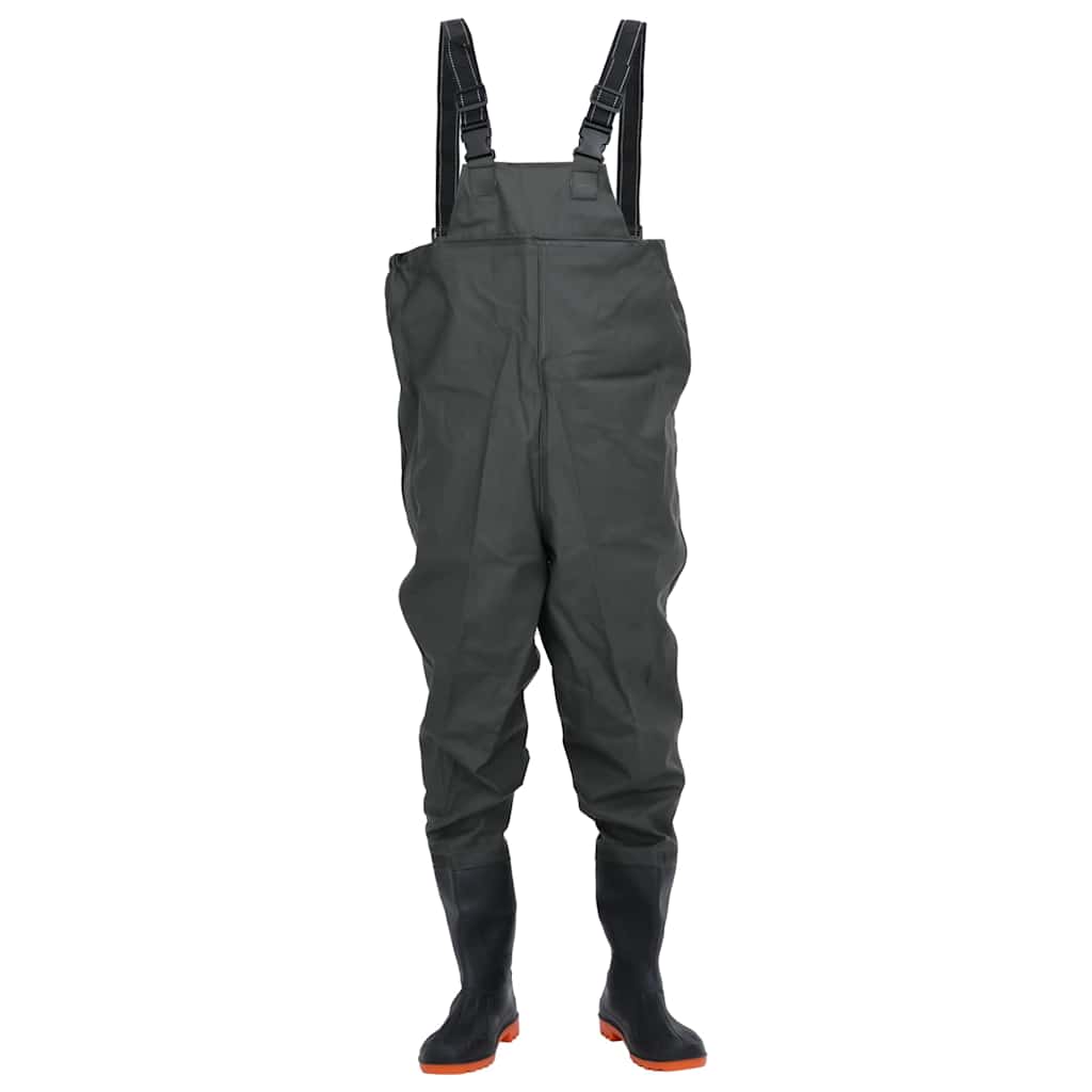 Chest Waders with Boots Dark Green Size 46
