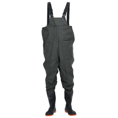 Chest Waders with Boots Dark Green Size 46