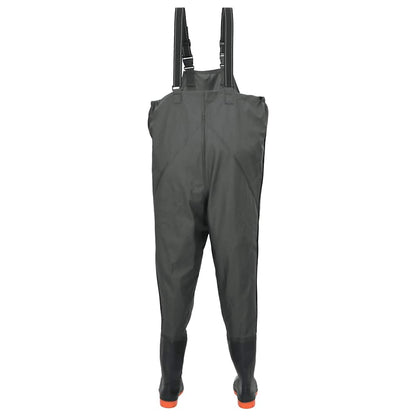 Chest Waders with Boots Dark Green Size 46