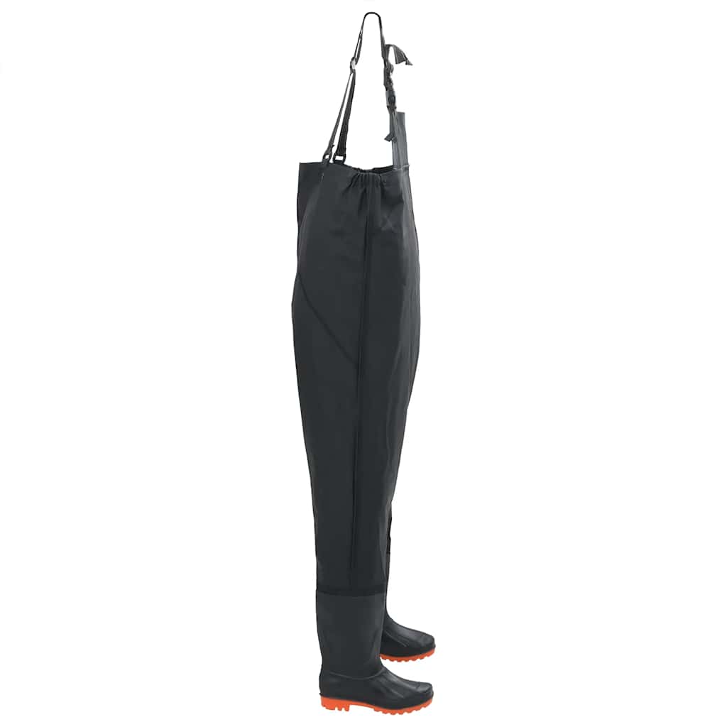 Chest Waders with Boots Black Size 39