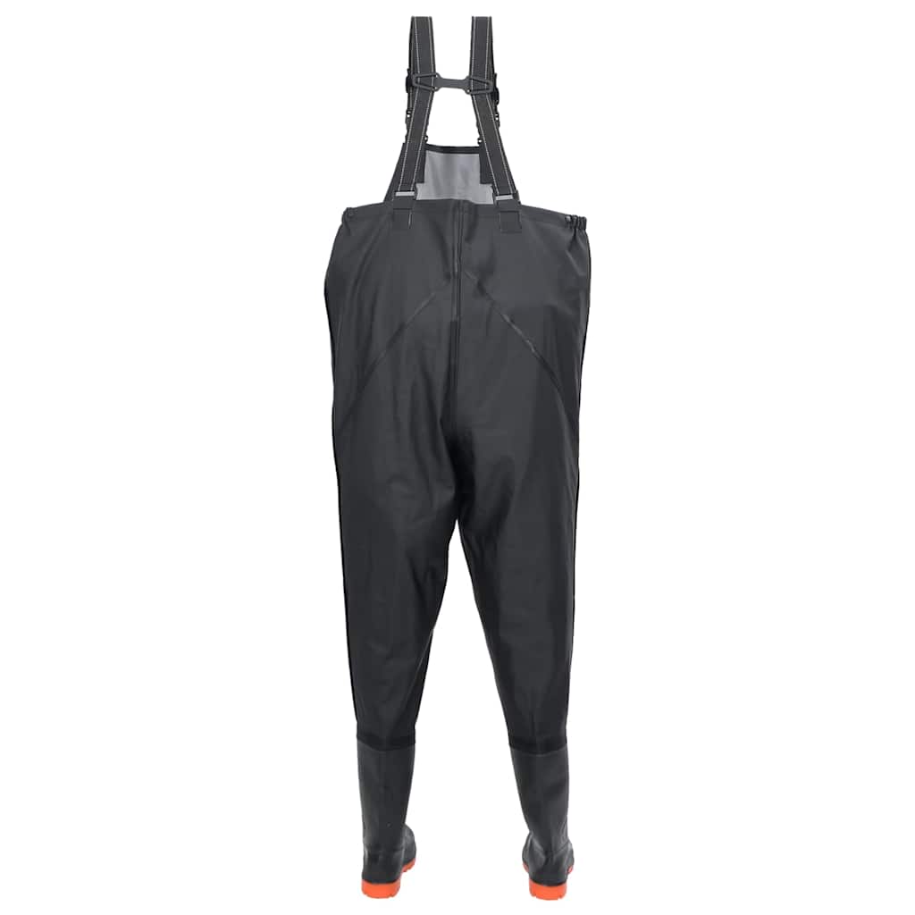 Chest Waders with Boots Black Size 39