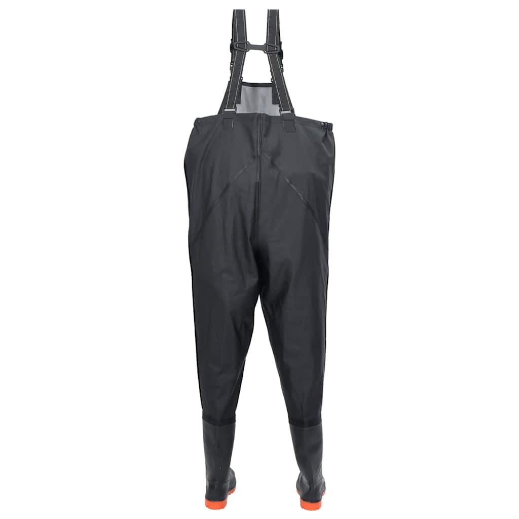 Chest Waders with Boots Black Size 43