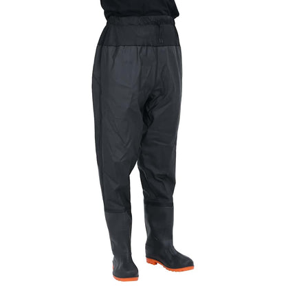 Waist Waders with Boots Black Size 39