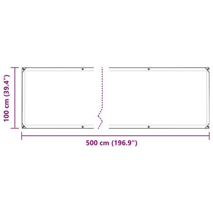 Clear Tarpaulin with Eyelets 1x5 m Polyethylene