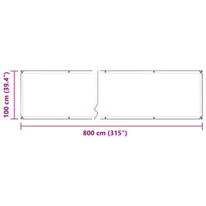 Clear Tarpaulin with Eyelets 1x8 m Polyethylene