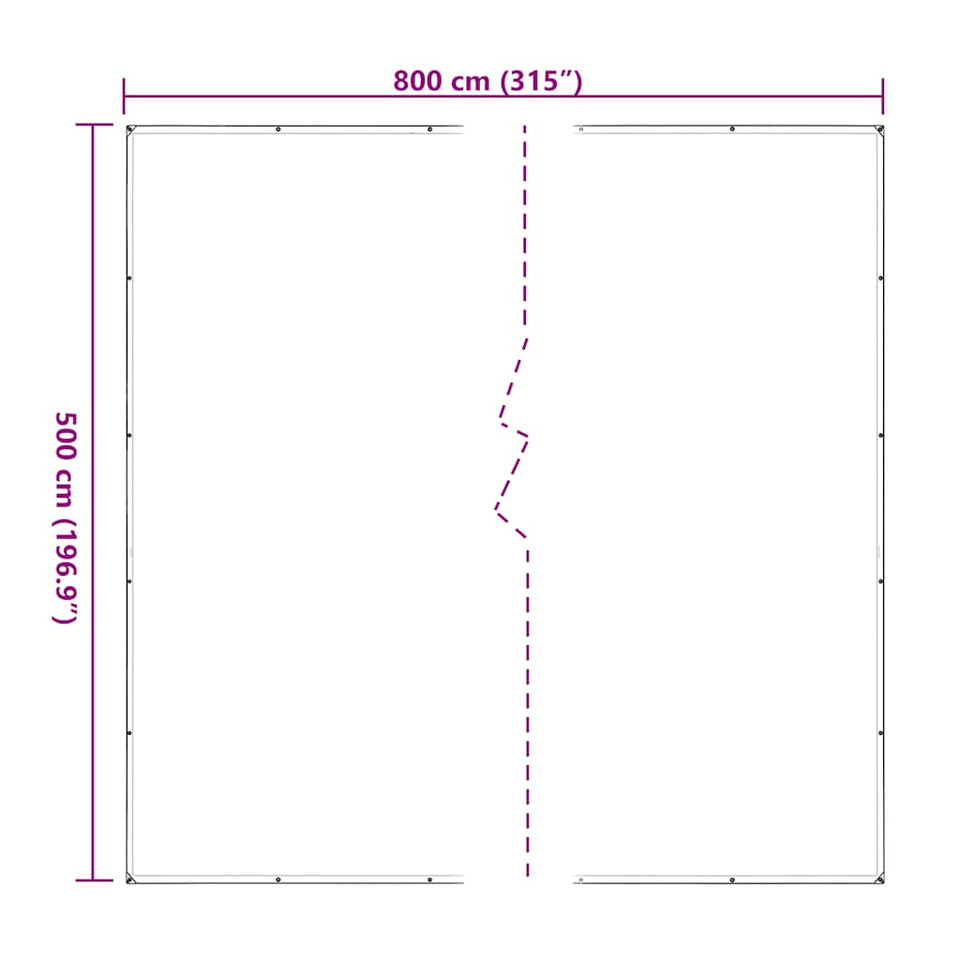 Clear Tarpaulin with Eyelets 5x8 m Polyethylene