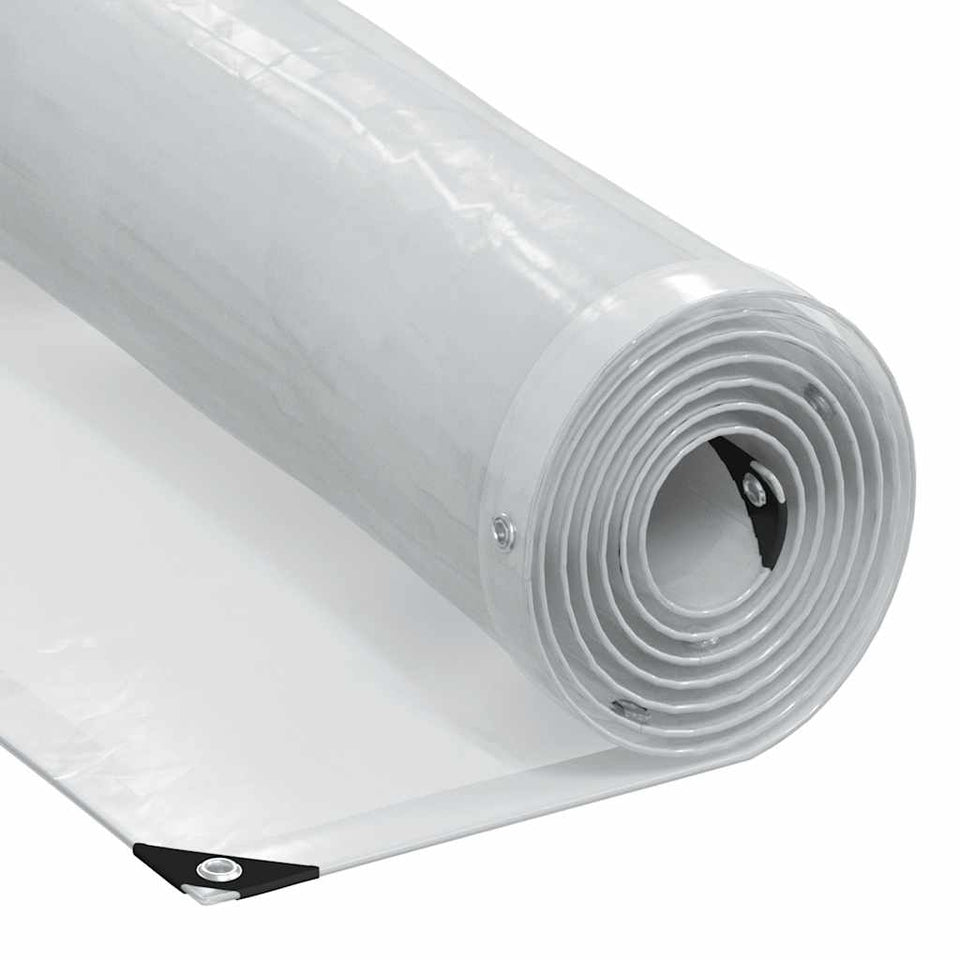 Clear Tarpaulin with Eyelets 8x8 m Polyethylene