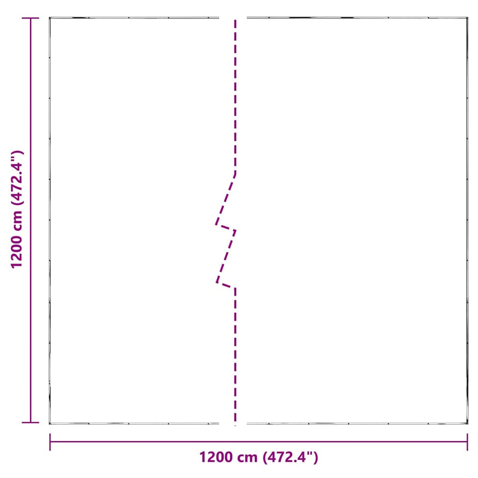 Clear Tarpaulin with Eyelets 12x12 m Polyethylene