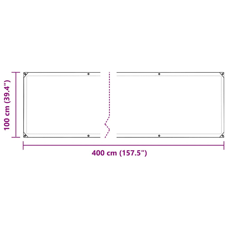 Clear Tarpaulin with Eyelets 1x4 m Polyethylene