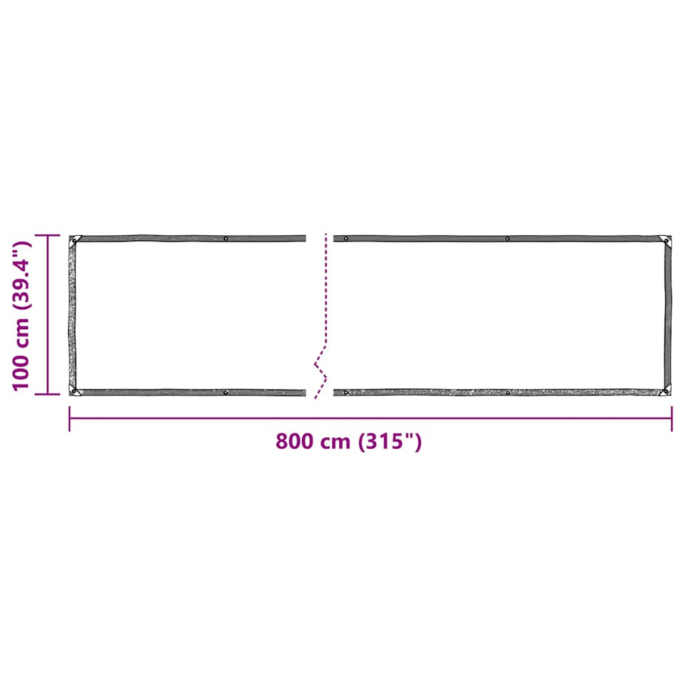 Clear Tarpaulin with Eyelets 1x8 m Polyethylene