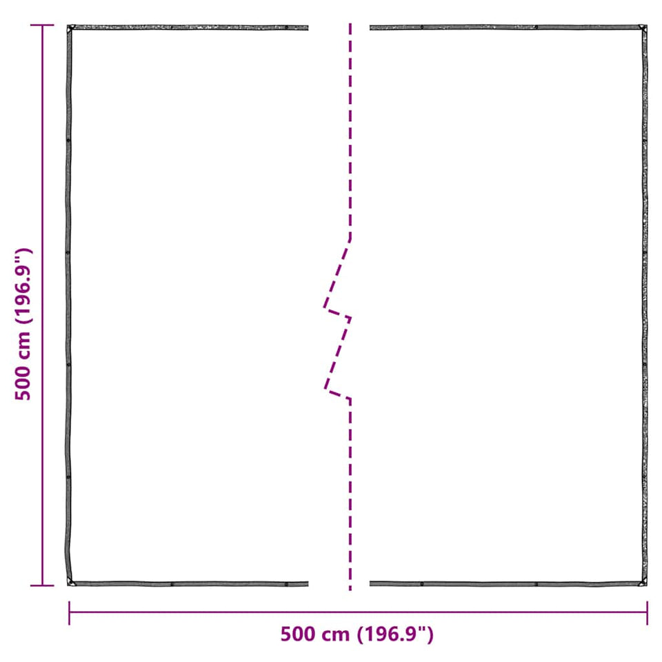 Clear Tarpaulin with Eyelets 5x5 m Polyethylene