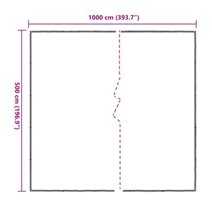 Clear Tarpaulin with Eyelets 5x10 m Polyethylene