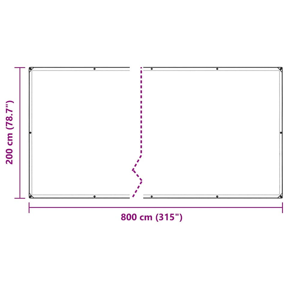 Clear Tarpaulin with Eyelets 2x8 m PVC