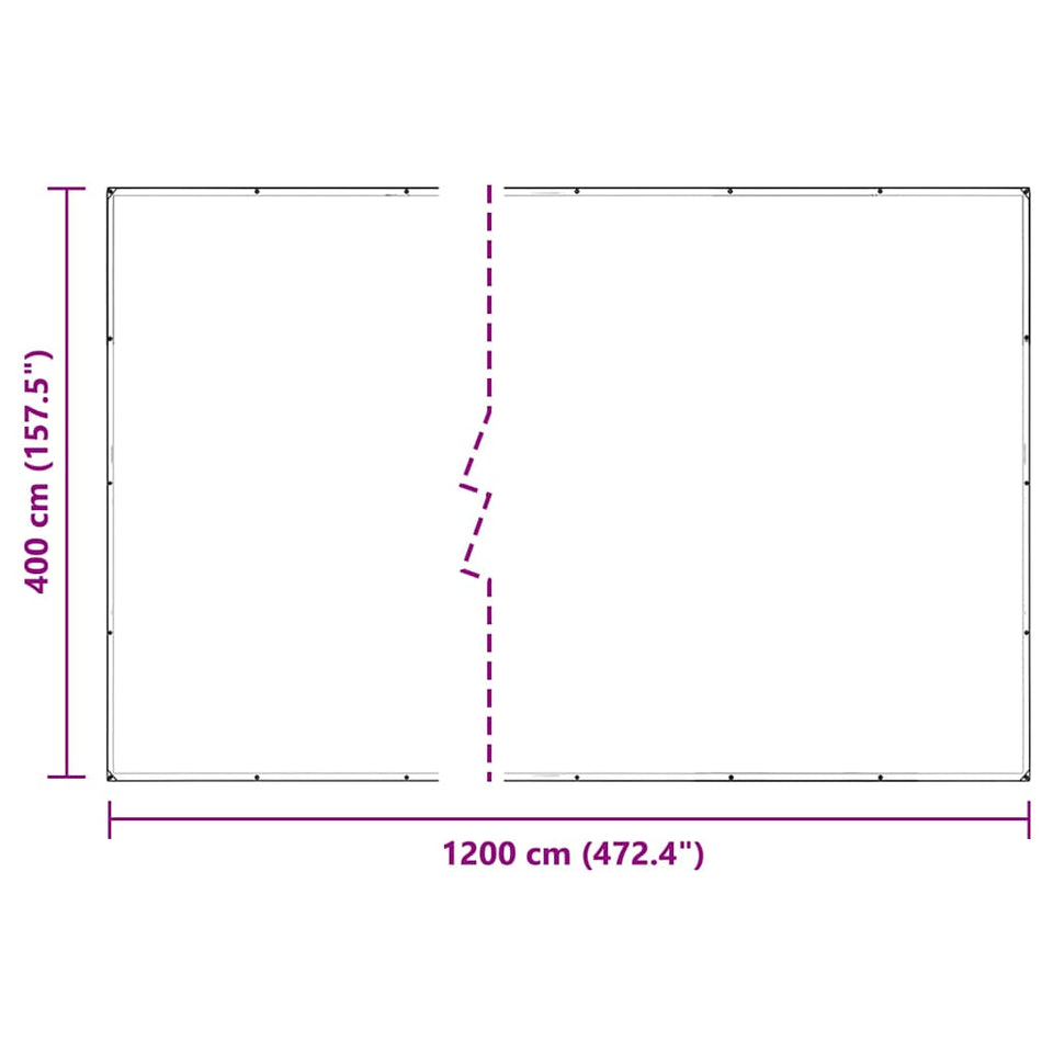 Clear Tarpaulin with Eyelets 4x12 m PVC