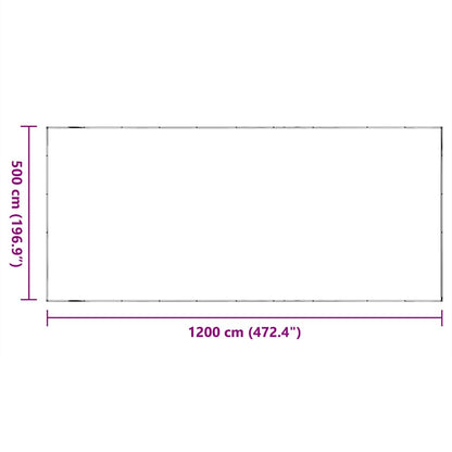 Clear Tarpaulin with Eyelets 5x12 m PVC