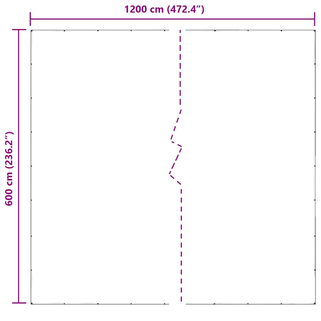 Clear Tarpaulin with Eyelets 6x12 m PVC