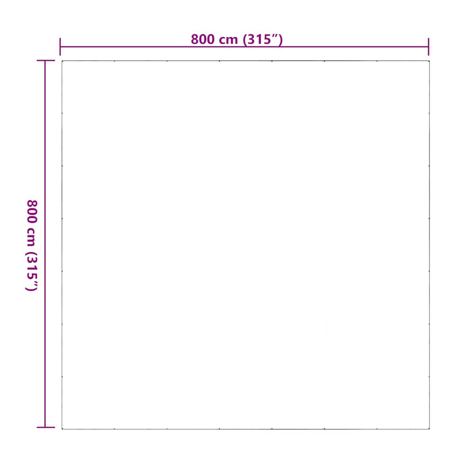 Clear Tarpaulin with Eyelets 8x8 m PVC