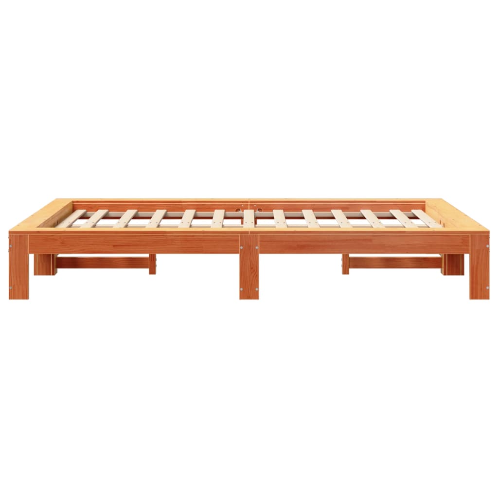 Bed Frame without Mattress Wax Brown 120x200 cm Solid Wood Pine