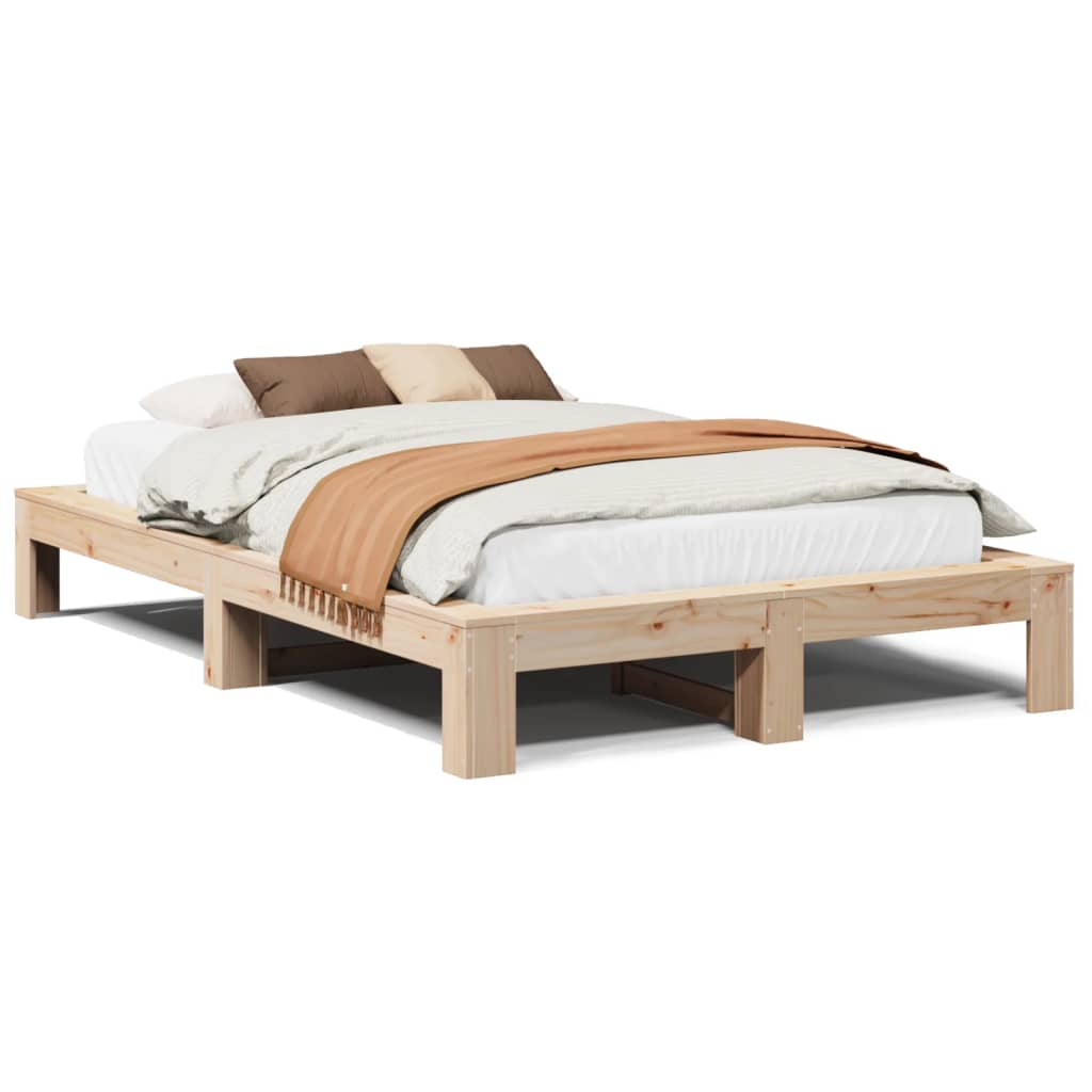 Bed Frame without Mattress 120x190 cm Small Double Solid Wood Pine