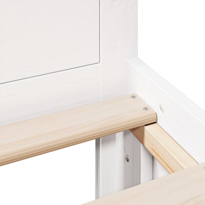 Bed Frame without Mattress with Headboard White 120x200 cm Solid Wood Pine