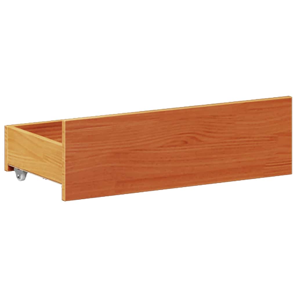 Bed Frame without Mattress with Headboard Wax Brown 140x190 cm Solid Wood Pine