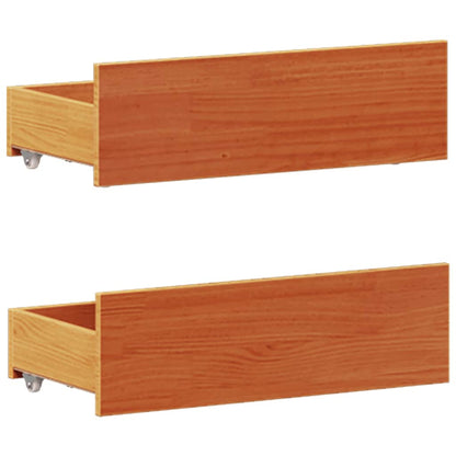 Bed Frame without Mattress with Headboard Wax Brown 120x190 cm Small Double Solid Wood Pine