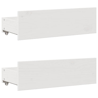 Bed Frame without Mattress with Drawers White 90x200 cm Solid Wood Pine