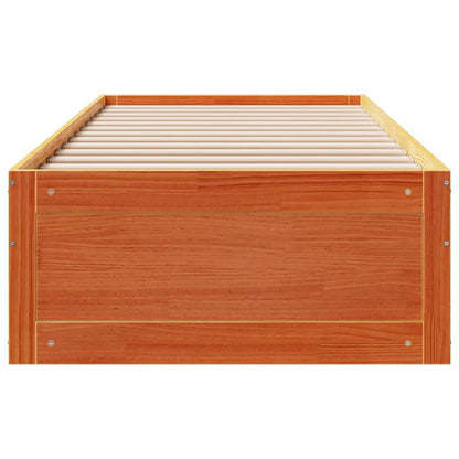 Bed Frame without Mattress with Drawers Wax Brown 90x200 cm Solid Wood Pine
