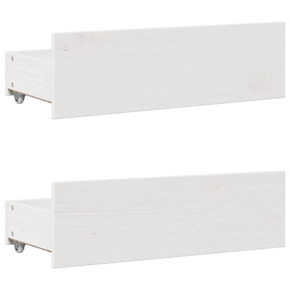 Bed Frame without Mattress with Drawers White 140x190 cm Solid Wood Pine