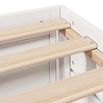 Bed Frame without Mattress with Drawers White 140x190 cm Solid Wood Pine