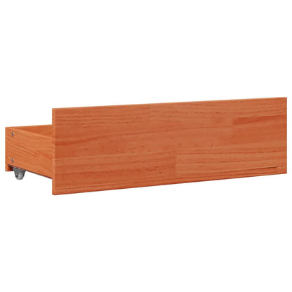 Bed Frame without Mattress with Drawers Wax Brown 135x190 cm Double Solid Wood Pine