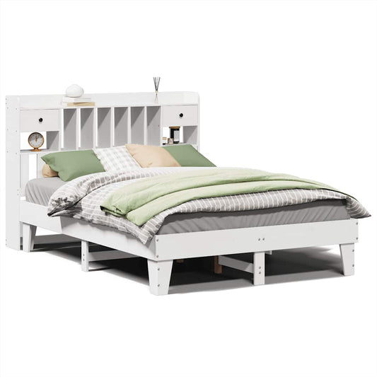 Bed Frame without Mattress White 140x200 cm Solid Wood Pine