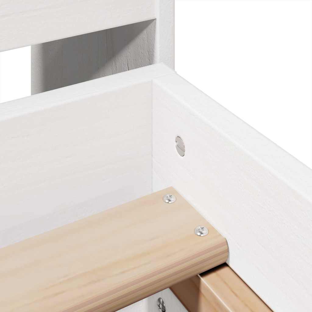 Bed Frame without Mattress White 135x190 cm Solid Wood Pine