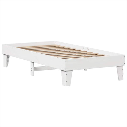Bed Frame without Mattress White 75x190 cm Small Single Solid Wood Pine