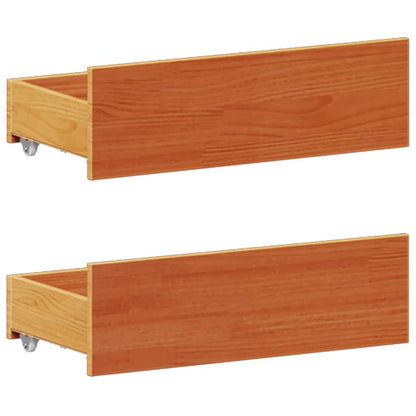 Bookcase Bed without Mattress Wax Brown 150x200 cm King Solid Wood Pine