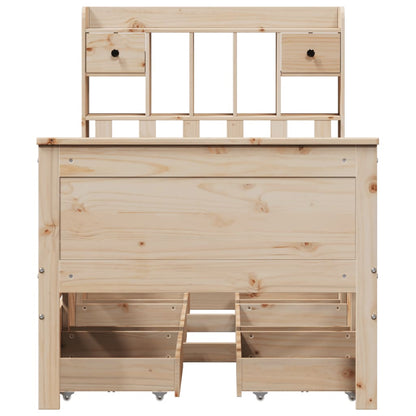 Bookcase Bed without Mattress 90x200 cm Solid Wood Pine