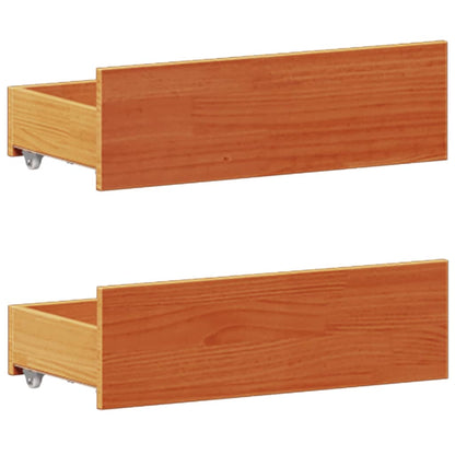 Bookcase Bed without Mattress Wax Brown 135x190 cm Double Solid Wood Pine
