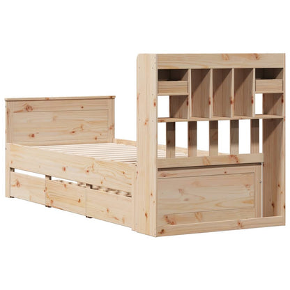 Bookcase Bed without Mattress 90x190 cm Single Solid Wood Pine