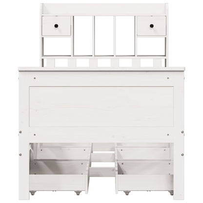 Bookcase Bed without Mattress White 90x190 cm Single Solid Wood Pine