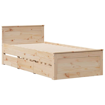 Bookcase Bed without Mattress 75x190 cm Small Single Solid Wood Pine