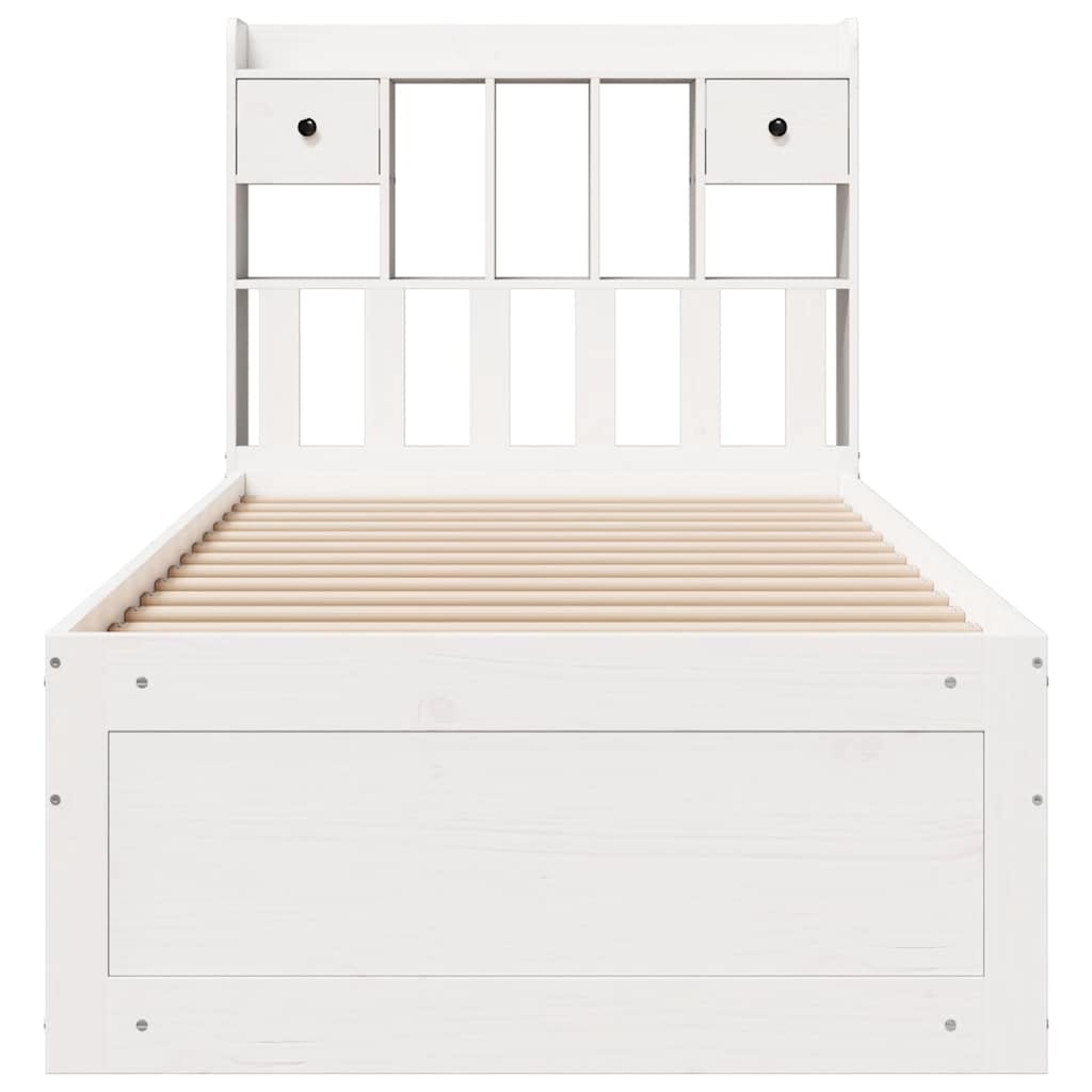 Bookcase Bed | White | Solid pinewood | 90x200 cm | Bookcase Bed