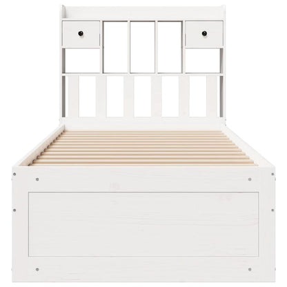 Bookcase Bed | White | Solid pinewood | 90x200 cm | Bookcase Bed