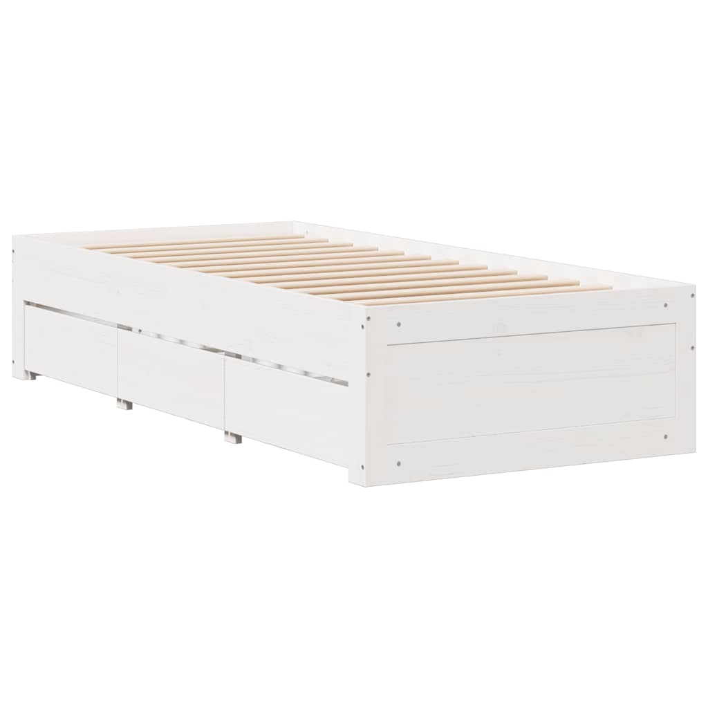 Bookcase Bed | White | Solid pinewood | 90x200 cm | Bookcase Bed