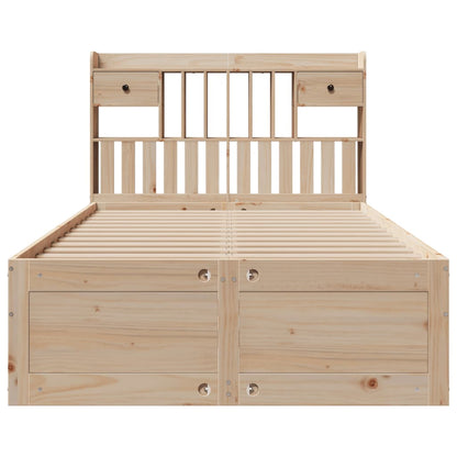 Bookcase Bed without Mattress 135x190 cm Double Solid Wood Pine