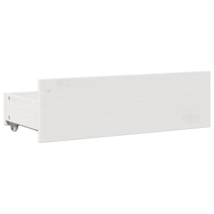 Bookcase Bed without Mattress White 135x190 cm Double Solid Wood Pine