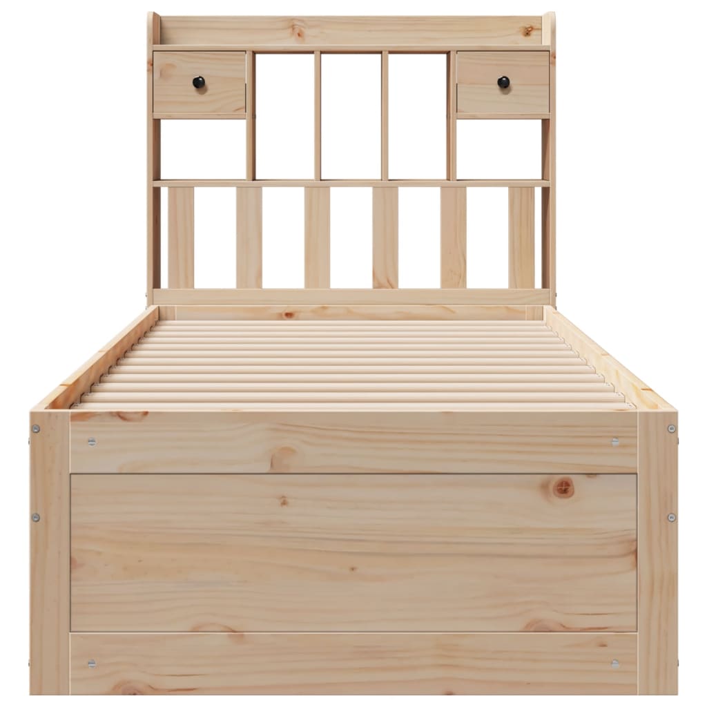 Bookcase Bed without Mattress 75x190 cm Small Single Solid Wood Pine